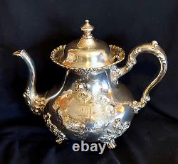 Antique Pairpoint Mfg. Quadruple Silver Plated 3-piece Tea/Coffee Set #356