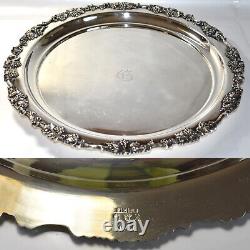 Antique Quadruple Plate Deep Repousse Derby Silver Co 3 pc Tea Set & Tray