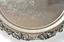 Antique Quadruple Plate Deep Repousse Derby Silver Co 3 pc Tea Set & Tray