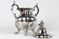 Antique Reed&Barton 1795 Winthrop PUMPKIN Silverplate 5pc Footed Coffee/Tea Set