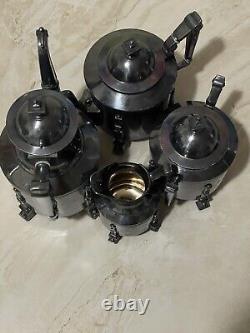 Antique Reed and Barton Aesthetic Movement 4 Piece Silver Plate Tea Set 1869