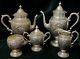 Antique Revere Sterling Silver Tea & Coffee Set Hollowware Floral & Scroll 62 Oz