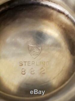 Antique Revere Sterling Silver Tea & Coffee Set Hollowware Floral & Scroll 62 oz