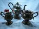 Antique Roswell Gleason Silver Plated Pewter Tea Set C. 1850s
