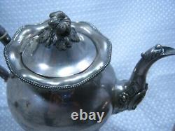 Antique Roswell Gleason Silver Plated Pewter Tea Set c. 1850s