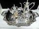 Antique Silver Plate Matching 5 Piece Tea Set By Poole Silver Co. 1898 Exc Cond