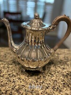 Antique Silver Plated 3PC Tea or Coffee Set Melon Sheffield community Repro