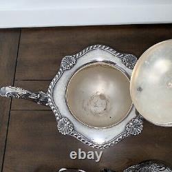 Antique Silver Plated Tea Set Hand Chased Silverware Old English Repro