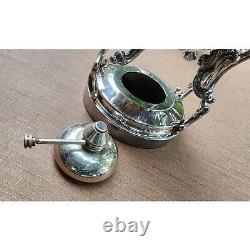 Antique Silver on Copper Tea Set 6-Piece Ornate Victorian Style Vintage Coffee