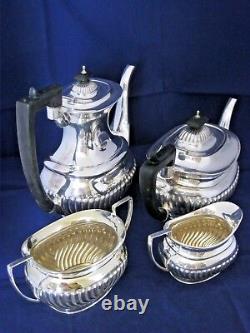 Antique Silver plated four piece tea service set by Robert Pringle 1882