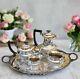 Antique Silverplate Sheffield Tea Set Epns With Oval Academy Tray