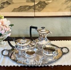 Antique Silverplate Sheffield Tea Set EPNS With Oval Academy Tray