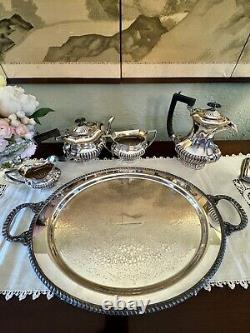 Antique Silverplate Sheffield Tea Set EPNS With Oval Academy Tray