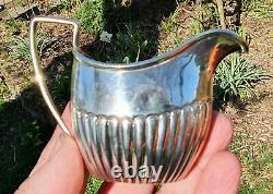 Antique Solid Sterling Silver Bachelors Tea Set Teapot Sugar Bowl Milk Jug 1893