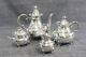 Antique Sterling. 925 Silver 4 Piece Tea/coffee Set Handerbeit 4 Lbs 7 Oz