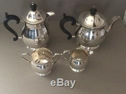 Antique Sterling Silver 4 X Piece Tea Set, 1028, Gms, Birm 1927, Deakin & Francis