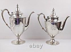 Antique Sterling Silver Large Heavy 5 Piece Tea Coffee Set by Fred Hirsch