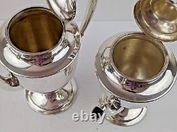 Antique Sterling Silver Large Heavy 5 Piece Tea Coffee Set by Fred Hirsch