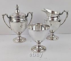 Antique Sterling Silver Large Heavy 5 Piece Tea Coffee Set by Fred Hirsch