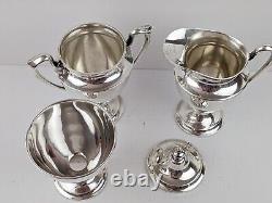 Antique Sterling Silver Large Heavy 5 Piece Tea Coffee Set by Fred Hirsch