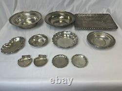 Antique Sterling Silver Tea Set, Bowls Lot Scrap Or Not- 3299 Grams