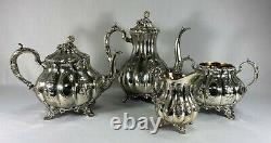 Antique Tea Set SHAW & FISHER Silver plate ORNATE circa 1860 SHEFFFIELD Beauty