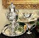 Antique Tea Set Silver Plated Reed And Barton Samovar Repoussed Trays 5 Pc Set