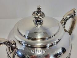Antique Tiffany & Co Silver Soldered 4 Pcs Tea Set'1880' with'M' Print Floral