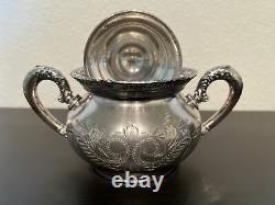 Antique VAN BERGH Quadruple Plate Silver 4 Piece Tea Coffee Set Rochester NY 468