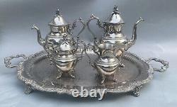 Antique Victorian 5 pc Silver Plate Tea Set