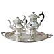 Antique Victorian Reed & Barton Silver Plate Tea & Coffee Set With Tray C1900