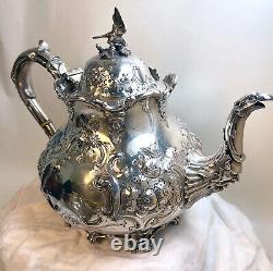 Antique Victorian Silver Plated Tea Set 1860s by Martin Hall & Co. Sheffield Eng