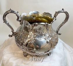 Antique Victorian Silver Plated Tea Set 1860s by Martin Hall & Co. Sheffield Eng