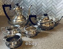 Antique Vintage Cheltenham Of Sheffield Silver Plate Coffee Tea Service Set