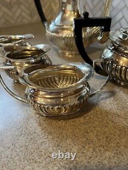 Antique Vintage Cheltenham Of Sheffield Silver Plate Coffee Tea Service Set