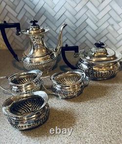 Antique Vintage Cheltenham Of Sheffield Silver Plate Coffee Tea Service Set