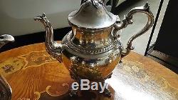 Antique Vintage Coffee & Tea Set Absolutely Gorgeous Silver Over Copper Set