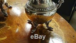 Antique Vintage Coffee & Tea Set Absolutely Gorgeous Silver Over Copper Set