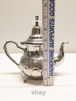 Antique Vintage Moroccan Silver Plated Coffee, Tea, Sugar, Creamer Set