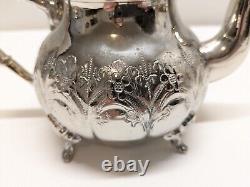 Antique Vintage Moroccan Silver Plated Coffee, Tea, Sugar, Creamer Set