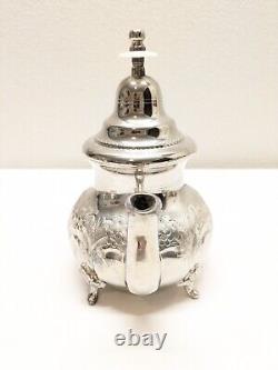 Antique Vintage Moroccan Silver Plated Coffee, Tea, Sugar, Creamer Set