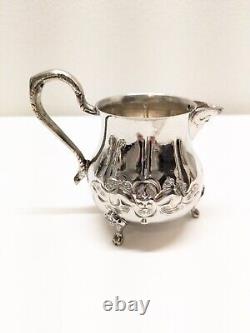 Antique Vintage Moroccan Silver Plated Coffee, Tea, Sugar, Creamer Set