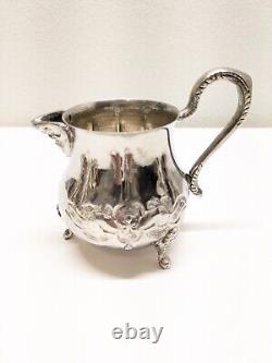 Antique Vintage Moroccan Silver Plated Coffee, Tea, Sugar, Creamer Set