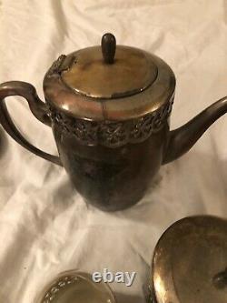 Antique Windsor Series Ornate Tea Set Handfinished Silver Plate Victorian
