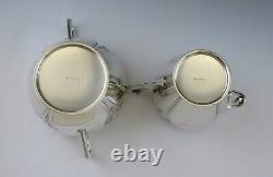 Antique c1890 Art Nouveau German Silver Iris Tea Set Sugar Bowl & Creamer