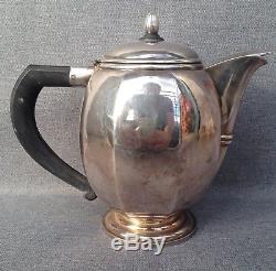 Antique coffee tea set 4 pieces jugs pitchers Art Deco France 1930's silverplate