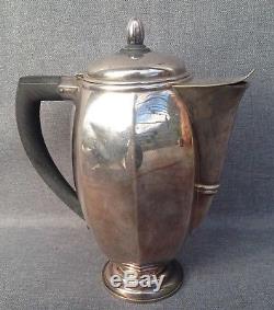 Antique coffee tea set 4 pieces jugs pitchers Art Deco France 1930's silverplate