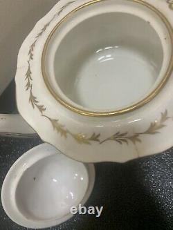 Antique english victorian Set tea pot creamer sugar bowl rococo Porcelain Teapot