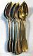 Antique Set Of 12 19th Century French Vermeil (18kt +. 950 Silver) Coffee Spoons