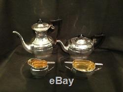 Antique solid silver Irish 4pc Tea & coffee set